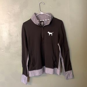 Pink quarter zip athletic sweater